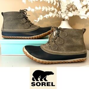 Sorel OutN’About Classic Waterproof Leather Duck Boots Elk Green Women’s Size 10